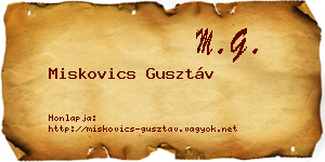 Miskovics Gusztáv névjegykártya
