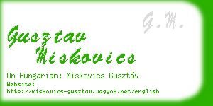 gusztav miskovics business card